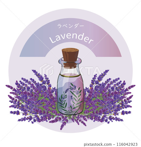 薰衣草和薰衣草精油瓶，芳香植物，香氣，精油 116042923