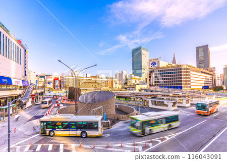 Tokyo cityscape in Japan. Redevelopment of the west exit of Shinjuku Station. Demolition of Odakyu Department Store progresses... = March 31, 2024 Tokyo cityscape in Japan. Redevelopment of the west exit of Shinjuku Station. Demolition of Odakyu Department Store progresses... = March 31, 2024 116043091