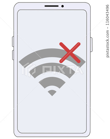 Wi-Fi (out of range 2) displayed on smartphone (white) 116043496