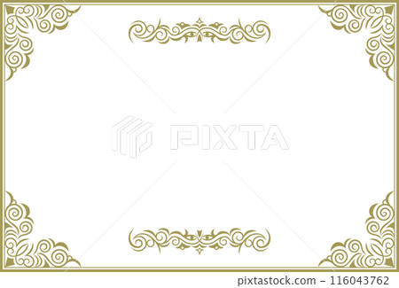 經典、典雅、華麗的裝飾框，藍金色 116043762