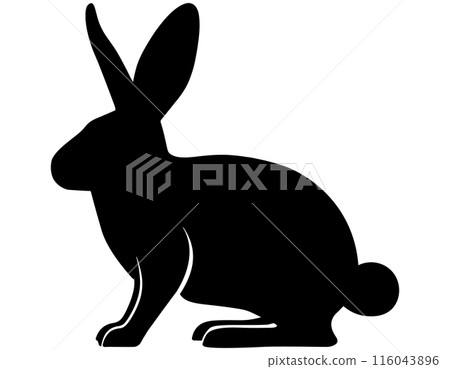 Sideways rabbit silhouette Sideways rabbit silhouette 116043896