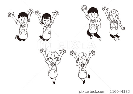 Jumping caregiver 116044383