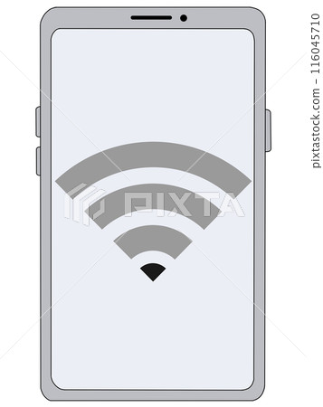智慧型手機上顯示的Wi-Fi（無線電波1）（銀色） 116045710