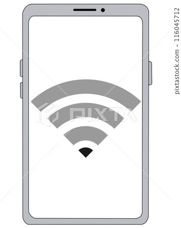 智慧型手機內部顯示的Wi-Fi（無線電波1）（銀色）（螢幕透明） 116045712