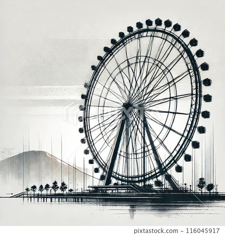 摩天輪黑白 116045917