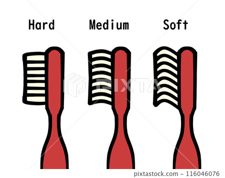 Toothbrush hardness list illustration material 116046076