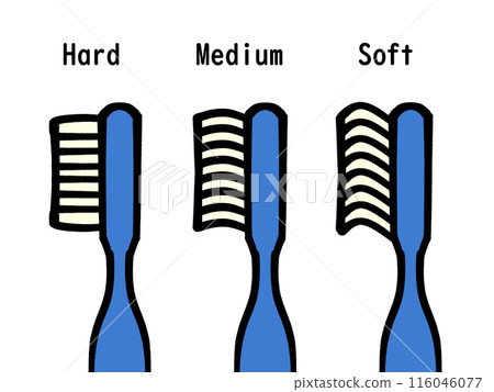 Toothbrush hardness list illustration material 116046077