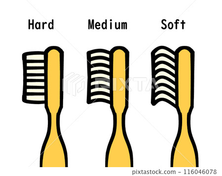 Toothbrush hardness list illustration material 116046078