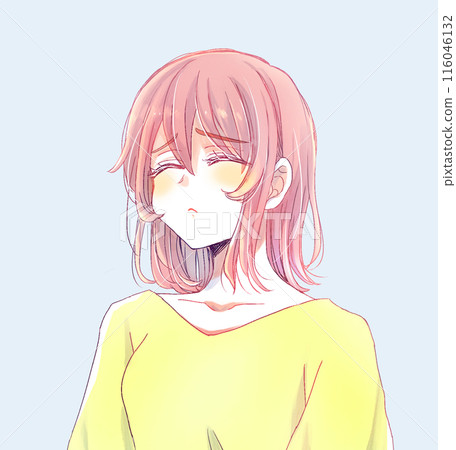 A chubby woman feeling uneasy 116046132