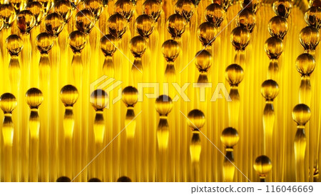 Abstract Splatter of Oil Golden Bubbles. 116046669