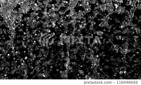 Abstract Water Splashes Isolated on Black Background. Abstract Water Splashes Isolated on Black Background. 116046688