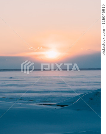 Sunset seen from Notsuke Peninsula 116046919