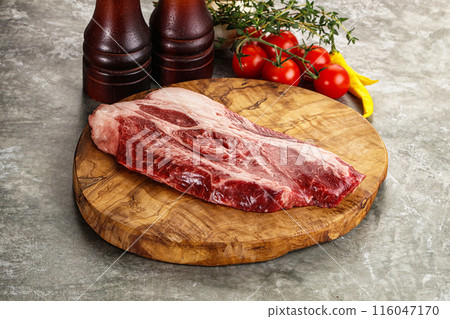 Raw beef chuck roll steak 116047170