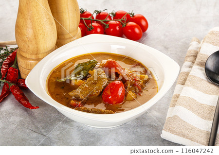 Yellow Thai curry with beef Yellow Thai curry with beef 116047242