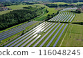 Aerial Perspective of a Solar Field.  116048245