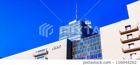 The NHK Broadcasting Center is the headquarters of the Japan Broadcasting Corporation (NHK) in Shibuya Ward. The NHK Broadcasting Center is the headquarters of the Japan Broadcasting Corporation (NHK) in Shibuya Ward. 116048262