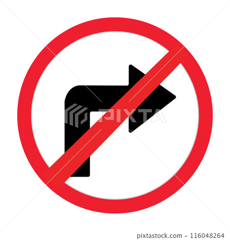 Left Turn Ahead warning sign, red triangle, black arrow, traffic symbol, Cautionary Road Sign. Left Turn Ahead warning sign, red triangle, black arrow, traffic symbol, Cautionary Road Sign. 116048264
