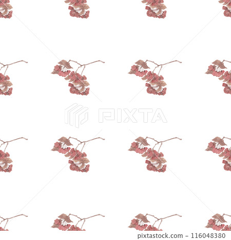 Cherry blossoms. Leaf plant of a botanical garden. Natural background. Botanical wallpaper. Beautiful watercolor illustration. Seamless pattern 116048380