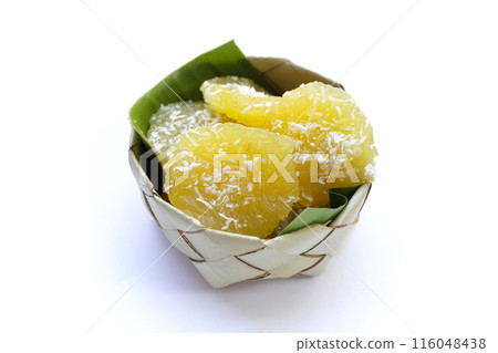 Steamed cassava cake. Thai dessert Steamed cassava cake. Thai dessert 116048438