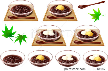 Chilled zenzai, Japanese sweets, Japanese confectionery, adzuki beans, shiratama, chestnuts 116048487