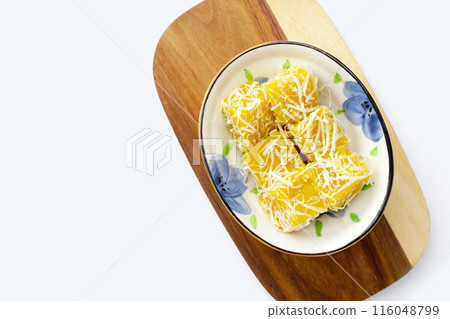 Steam pumpkin cake. Thai Desserts. Steam pumpkin cake. Thai Desserts. 116048799