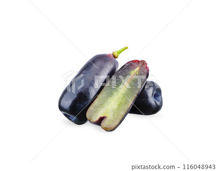 Black grape isolated on white background. 116048943