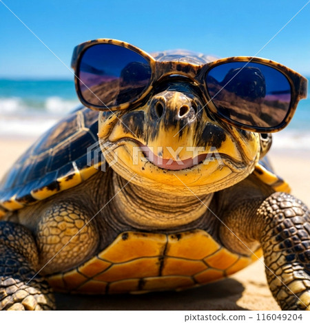 Turtle with sunglasses 116049204