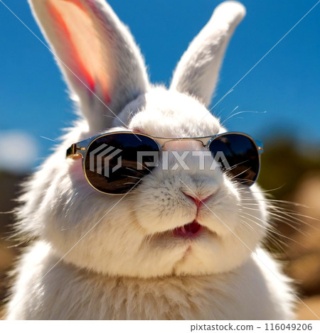 Rabbit with sunglasses 116049206