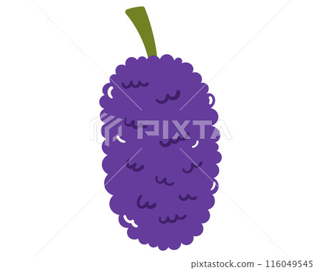 Fruit mulberry in cartoon hand drawn simple style. Editable variable color 116049545