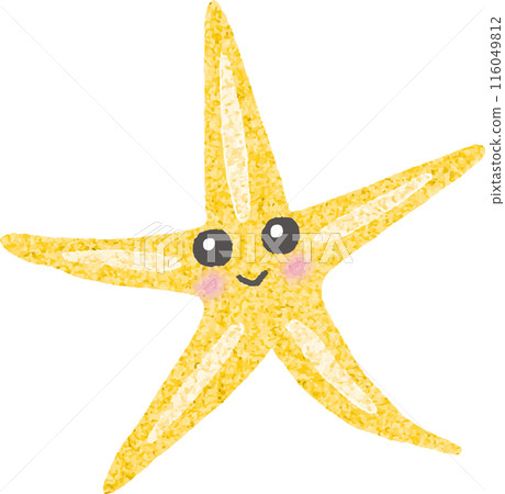 可愛的海星手繪風格插畫 可愛的海星手繪風格插畫 116049812