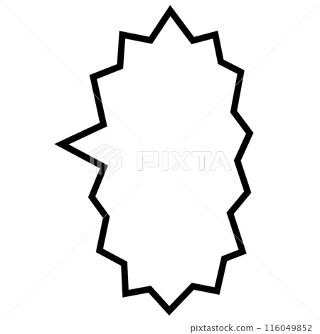 Vertical zigzag speech bubble Vertical zigzag speech bubble 116049852