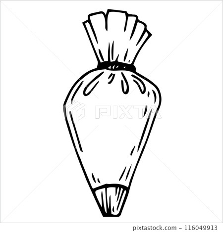 pastry bag, cute doodle style illustration of cooking tools pastry bag, cute doodle style illustration of cooking tools 116049913