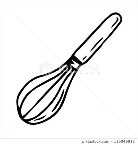 whisk, cute doodle style illustration of cooking tools 116049918