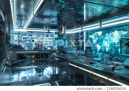 A close-up image of a detailed electronic circuit board with various components by Generative AI 116050016