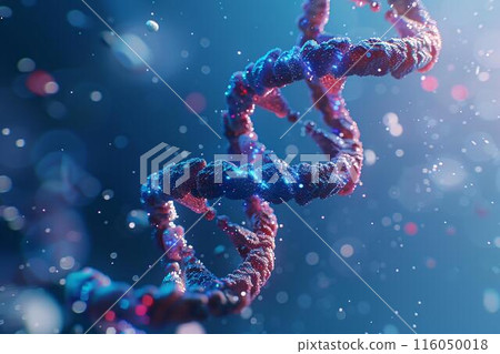 A close-up visualization of a DNA double helix structureby Generative AI 116050018
