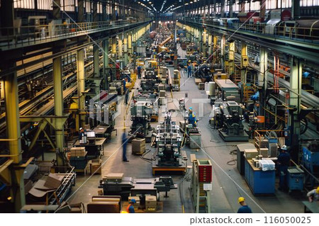 This image depicts a large, modern industrial...-插圖素材 [116050025] - PIXTA圖庫