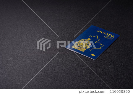 Physical paper international passport of a Canadian citizen 116050890