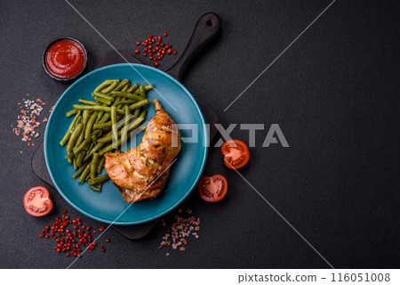 Delicious grilled chicken leg or quarter with salt and spices Delicious grilled chicken leg or quarter with salt and spices 116051008