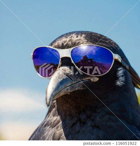 Crow with sunglasses 116051922