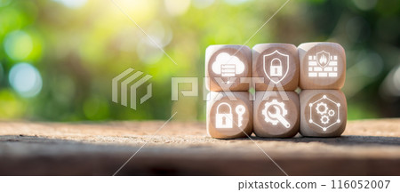 Wooden blocks with cybersecurity icons representing the Secure Access Service Edge (SASE) concept, highlighting modern network security and cloud technology. Wooden blocks with cybersecurity icons representing the Secure Access Service Edge (SASE) concept, highlighting modern network security and cloud technology. 116052007