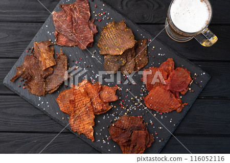 Mix of dried meat Jerky . From chicken , beef and pork. Mix of dried meat Jerky . From chicken , beef and pork. 116052116