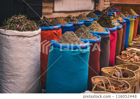 Spices displayed on the streets of Marrakech Spices displayed on the streets of Marrakech 116052448