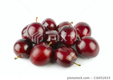 plums isolated on white background. plums isolated on white background. 116052633
