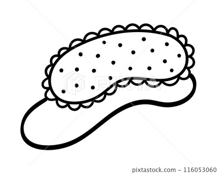 Line art vector illustration of sleeping mask Line art vector illustration of sleeping mask 116053060