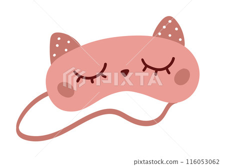 Cute sleeping mask with cat ears and closed eyes Cute sleeping mask with cat ears and closed eyes 116053062