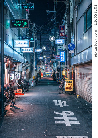 Osaka back alley at night 116053102