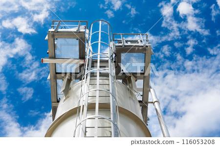 Large tank maintenance area with stairs 116053208