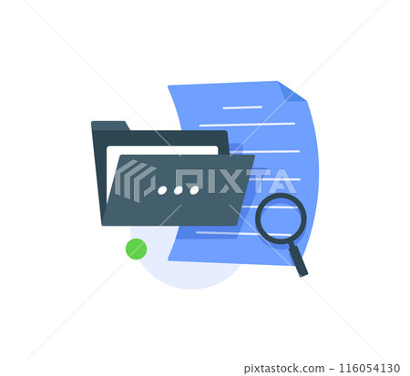 Office folder with documents, searching file directory, search,flat design icon vector illustration 116054130