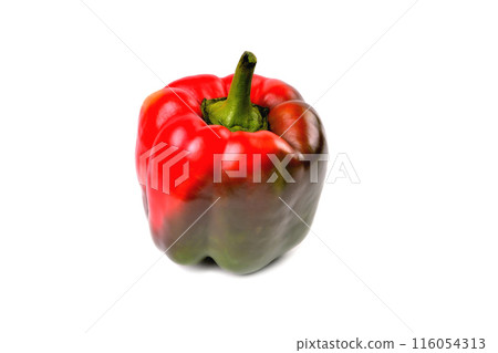 Red bell pepper natural on white background,  selective focus 116054313
