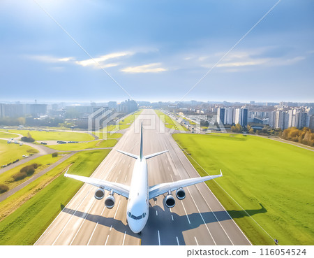 客機起飛的CG素材圖片素材 116054524
